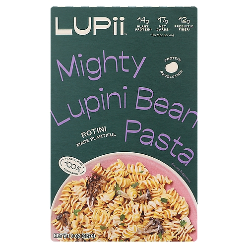Lupii Mighty Lupini Bean Rotini Pasta, 8 oz
