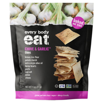 Every Body Eat Chive & Garlic Thins, 4 oz