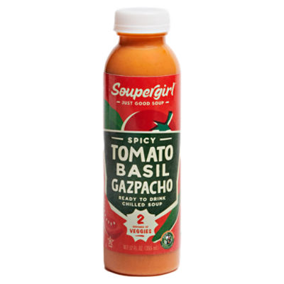Soupergirl Spicy Tomato Basil Gazpacho Chilled Soup, 12 fl oz