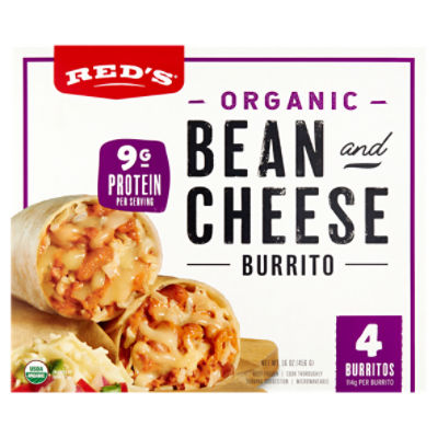 Red's Organic Bean and Cheese Burrito, 4 count, 16 oz
