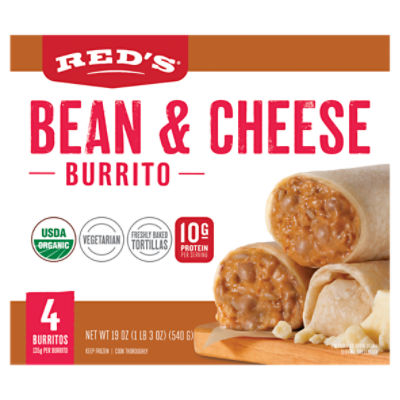 Red's Organic Bean and Cheese Burrito, 4 count, 16 oz ShopRite