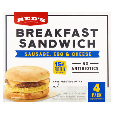 Red's Sausage, Egg & Cheese Breakfast Sandwich, 4 count, 17. 2 oz