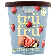 Trü Frü Frozen Fresh in White & Milk Chocolate Nature's Strawberries, 5 oz