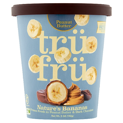Trü Frü Frozen Fresh in Peanut Butter & Dark Chocolate Nature's Bananas, 5 oz