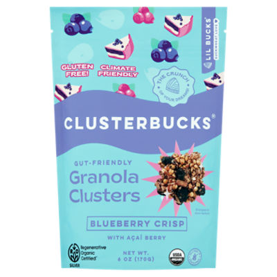 Clusterbucks Blueberry Crisp with Açai Berry Granola Clusters, 6 oz