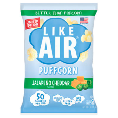 Like Air Jalapeño Cheddar Flavored Puffcorn Limited Edition, 4 oz