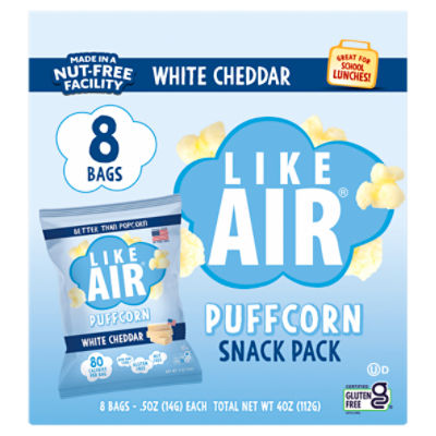 Like Air White Cheddar Puffcorn Snack Pack, .5 oz, 8 count