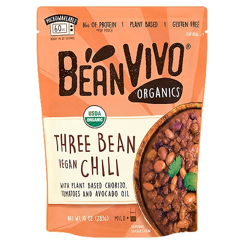 BeanVIVO Organics Vegan Chili Three Bean, 10 oz