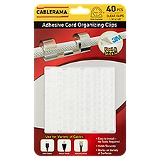 Cablerama Adhesive Cord Organizing Clips, 40 count, 40 Each
