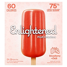 Enlightened Fruit Ice Bars Strawberry + Chill, 10 Fluid ounce