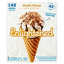 Enlightened Vanilla Honey Greek Yogurt Cones, 4 fl oz, 3 count