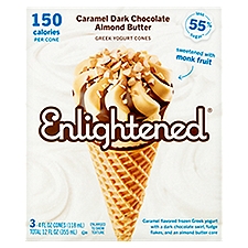 Enlightened Caramel Dark Chocolate Almond Butter Greek Yogurt Cones, 4 fl oz, 3 count