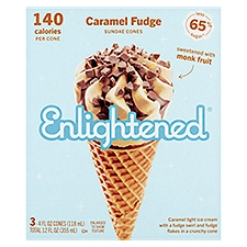 Enlightened Caramel Fudge, Sundae Cones, 12 Fluid ounce