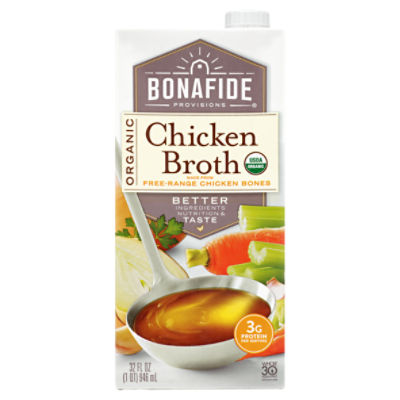 Bonafide Provisions Organic Chicken Broth, 32 fl oz