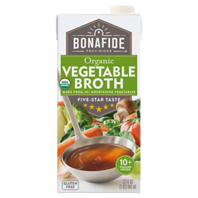 Bonafide Provisions Organic Vegetable Broth, 32 fl oz