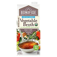 Bonafide Provisions Organic No Salt Added Vegetable , Broth, 32 Fluid ounce