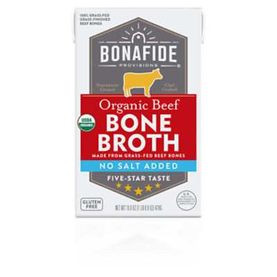 Bonafide Provisions No Salt Added Organic Beef Bone Borth, 16.9 oz