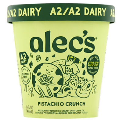 Alec's Pistachio Crunch French Ice Cream, 14 fl oz