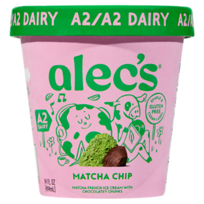 Alec's Matcha Chip French Ice Cream with Chocolatey Chunks, 14 fl oz