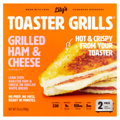 Lily's Toaster Grills Ham & Cheese Sandwich, 2 count, 7.0 oz, 7.4 Ounce