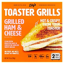Lily's Toaster Grills Ham & Cheese Sandwich, 2 count, 7.0 oz, 7.4 Ounce