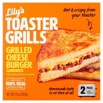 Lily's Toaster Grills Grilled Cheese Burger Sandwich, 2 count, 7.1 oz