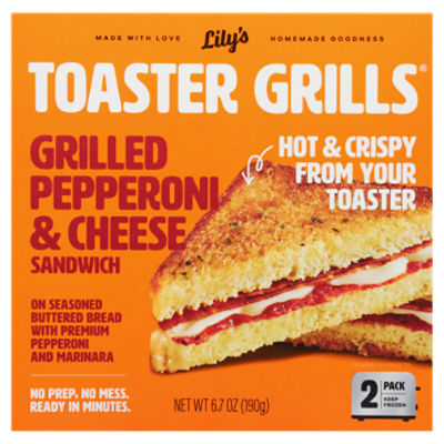 Lily's Toaster Grills Grilled Pepperoni & Cheese Sandwich, 2 count, 6.7 oz