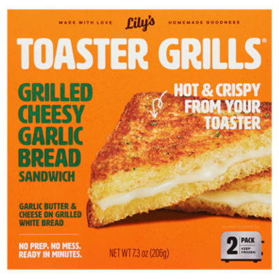 Lily's Toaster Grills Grilled Cheesy Garlic Bread Sandwich, 2 count, 7.3 oz