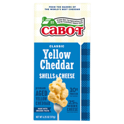 Cabot Classic Yellow Cheddar Shells & Cheese, 6.25 oz