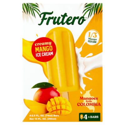 Frutero Mango Creamy Ice Cream Bars, 2.5 fl oz, 4 count, 10 Fluid ounce