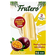 Frutero Creamy Passion Fruit Ice Cream Bars,  2.5 oz, 4 count