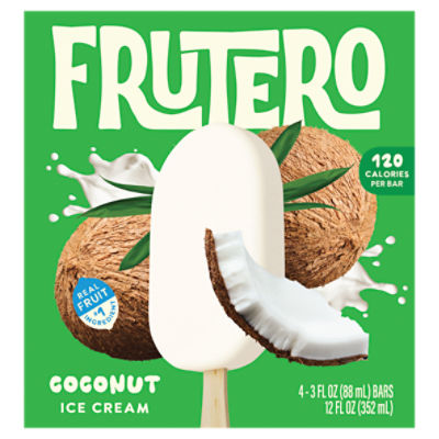 Frutero Creamy Coconut Ice Cream Bars, 2.5 fl oz, 4 count Fairway