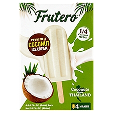 Frutero Creamy Coconut Ice Cream Bars, 2.5 fl oz, 4 count