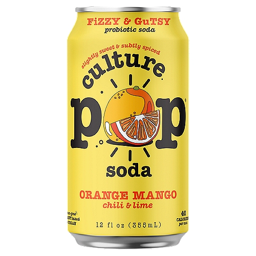 Culture Pop Orange Mango Chili & Lime Soda, 12 fl oz