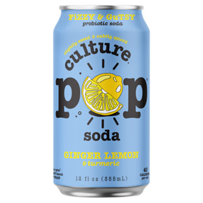 Culture Pop Ginger Lemon & Turmeric Soda , 12 fl oz