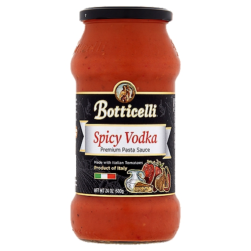 Botticelli Spicy Vodka Premium Pasta Sauce, 24 oz
Botticelli Pasta Sauces are made with the finest and freshest Italian tomatoes from Parma in Italy's Food Valley; world-renowned for tomato excellence. Our sauces are prepared using traditional Italian recipes giving it a delicious homemade taste.