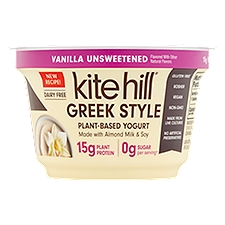 Kite Hill Vanilla Unsweetened Greek Style Plant-Based Yogurt, 5.3 oz