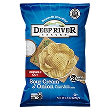 Deep River Snacks Krinkle Cut Sour Cream & Onion Flavored Kettle Cooked Potato Chips, 8 oz