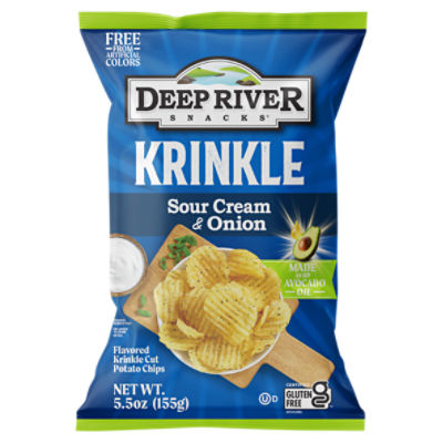 Deep River Snacks Sour Cream & Onion Flavored Krinkle Cut Potato Chips, 5.5 oz