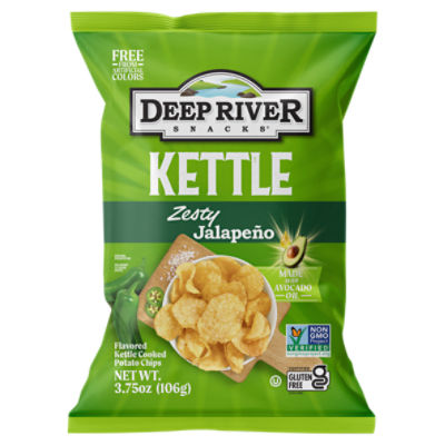 Deep River Snacks Zesty Jalapeño Flavored Kettle Cooked Potato Chips, 3.75 oz