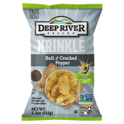 Deep River Snacks Salt & Cracked Pepper Flavored Krinkle Cut Potato Chips, 5.5 oz