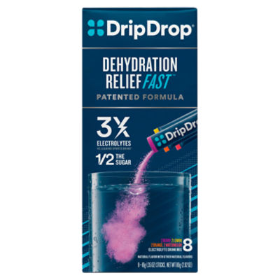 Drip Drop Dehydration Relief Fast Bold Variety Electrolyte Powder, .35 oz, 8 count