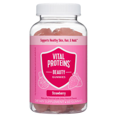 Vital Proteins Strawberry Beauty Gummies Dietary Supplement, 60 count