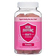 Vital Proteins Strawberry Beauty Gummies Dietary Supplement, 60 count