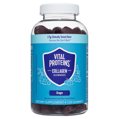 Vital Proteins Grape Collagen Gummies Dietary Supplement, 120 count