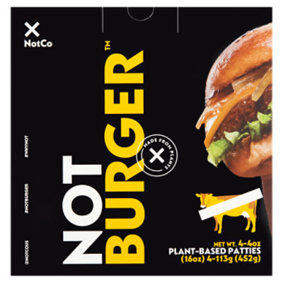 NotCo NotBurger Plant-Based Patties, 4 oz, 4 count