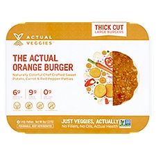 Actual Veggies The Actual Thick Cut Large Orange Burger Patties, 1/4 lb, 2 count