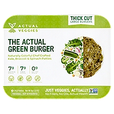 Actual Veggies Thick Cut Large The Actual Green Burger Patties, 1/4 lb, 2 count