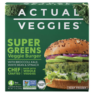 Actual Veggies Super Greens Veggie Burger, 4 count, 12 oz