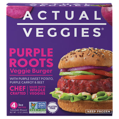 Actual Veggies Purple Roots Veggie Burger, 4 count, 12 oz